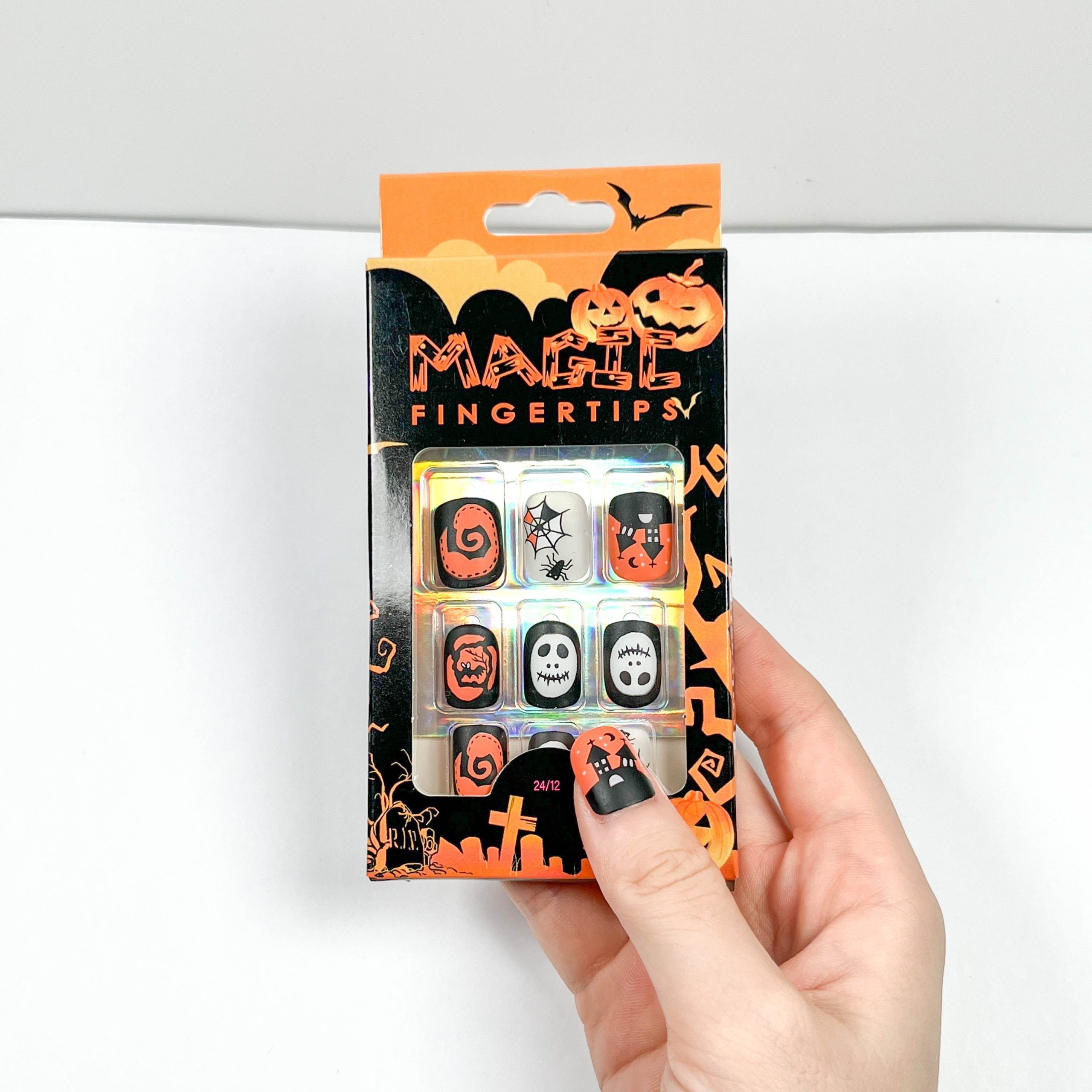 Orange Haunted House Press-on Nails - Image 5