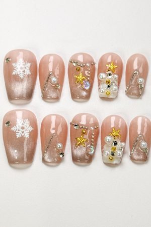 Winter Snowflakes Press on Nails