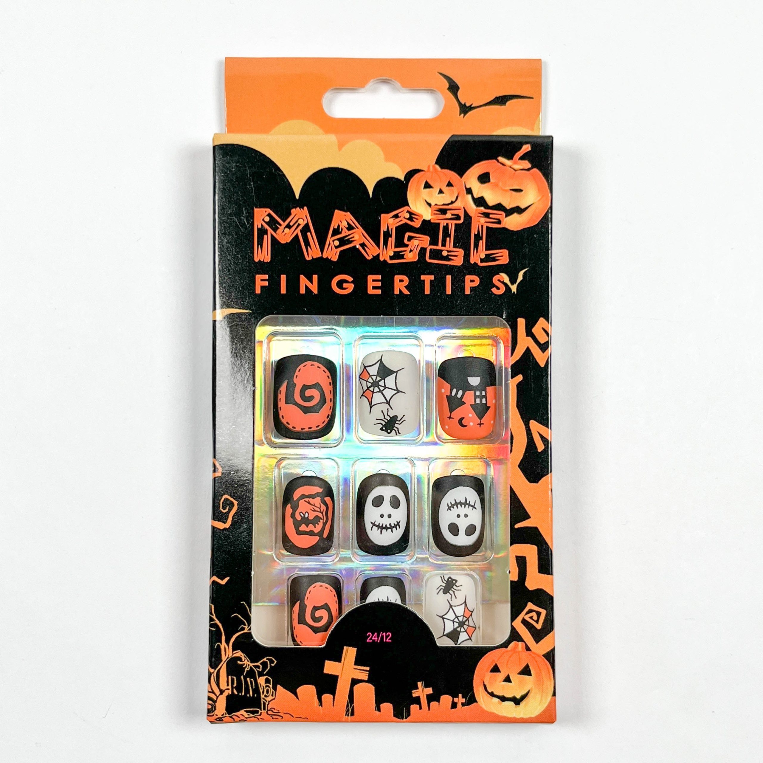 Orange Haunted House Press-on Nails - Image 2