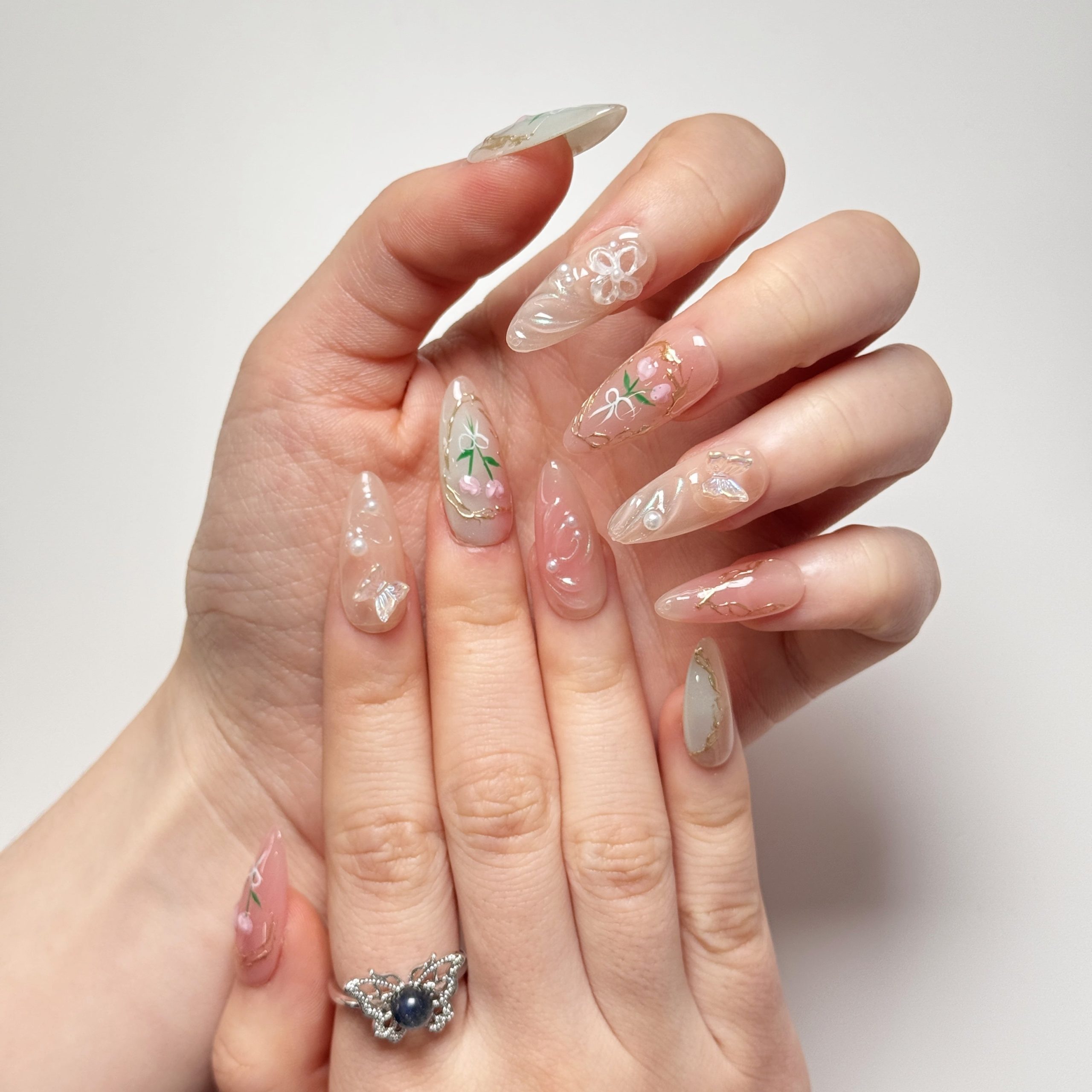 Pink Tulip Bouquet Press on Nails - Image 2