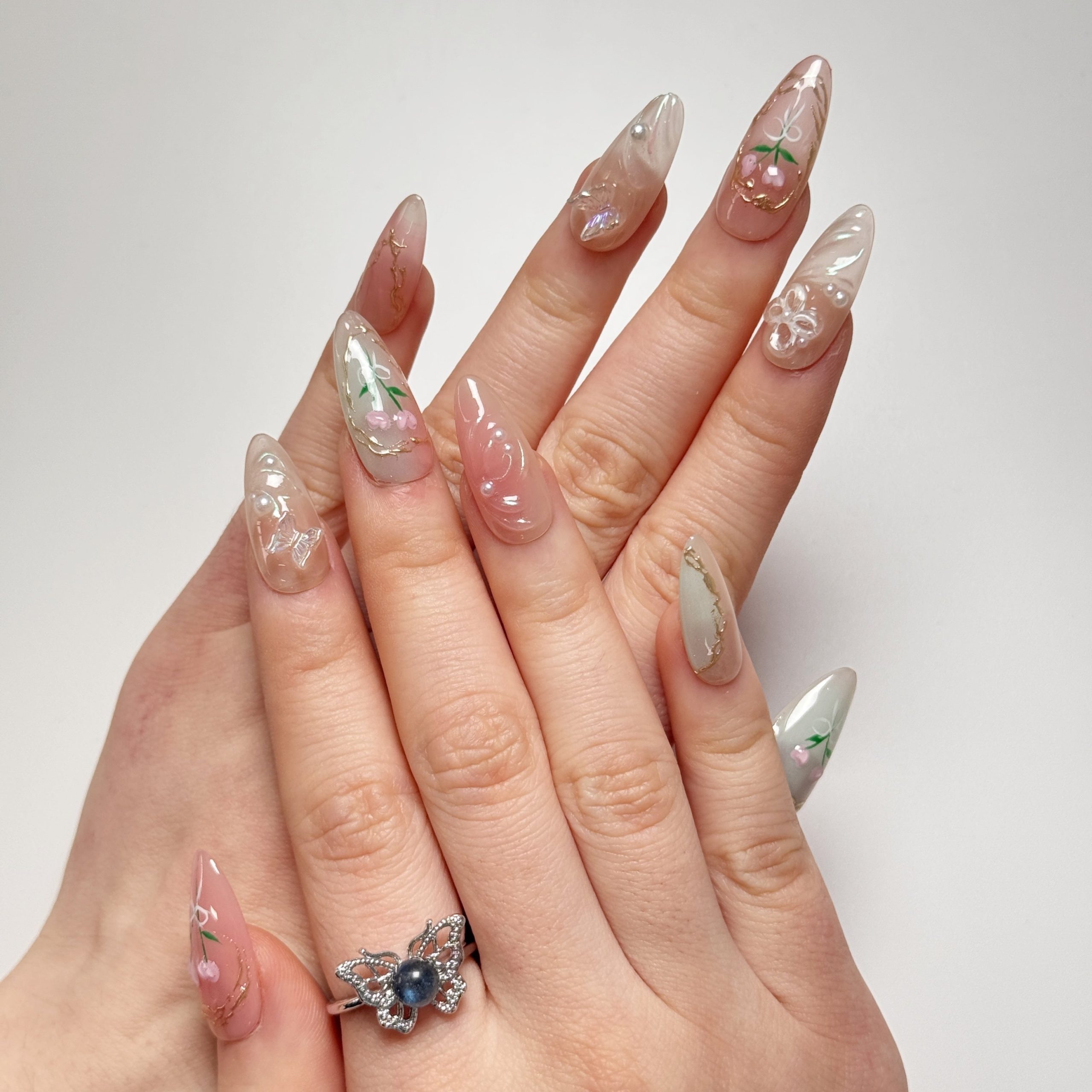 Pink Tulip Bouquet Press on Nails - Image 4