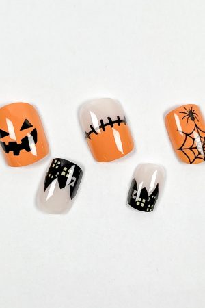 Pumpkin Face Press-on Nails
