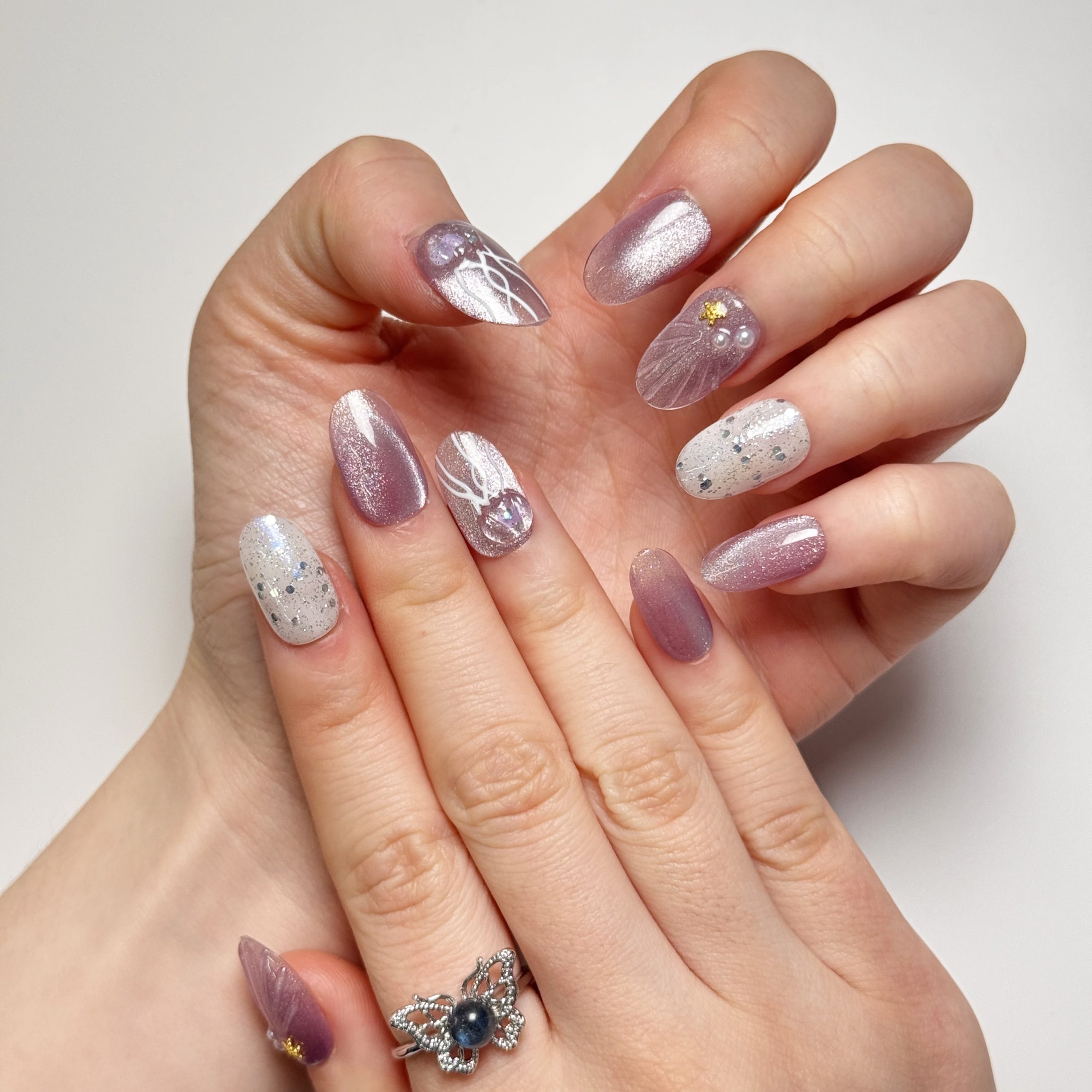 Misty Purple Shell Press on Nails - Image 2