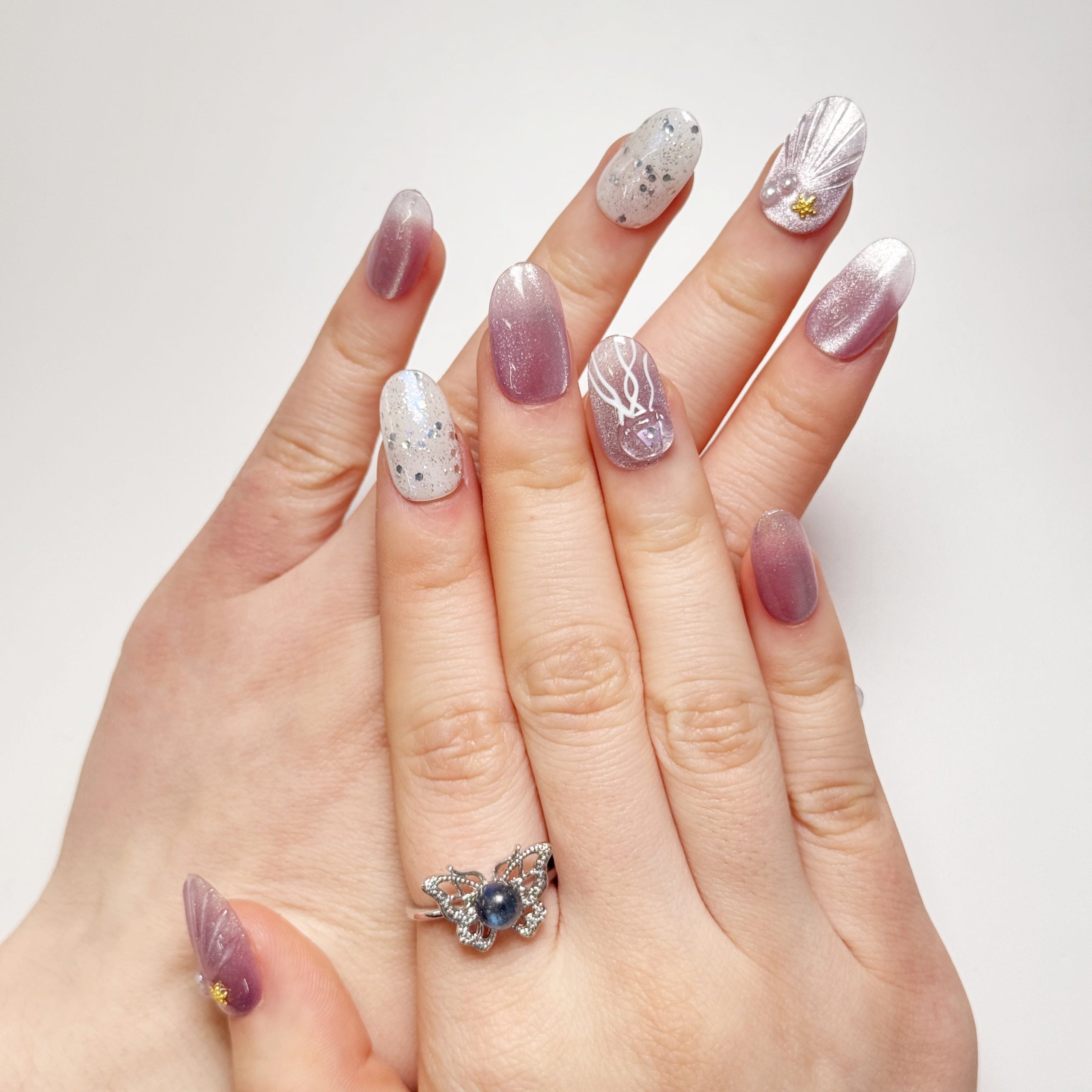Misty Purple Shell Press on Nails - Image 3