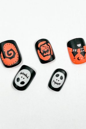 Orange Haunted House Press-on Nails