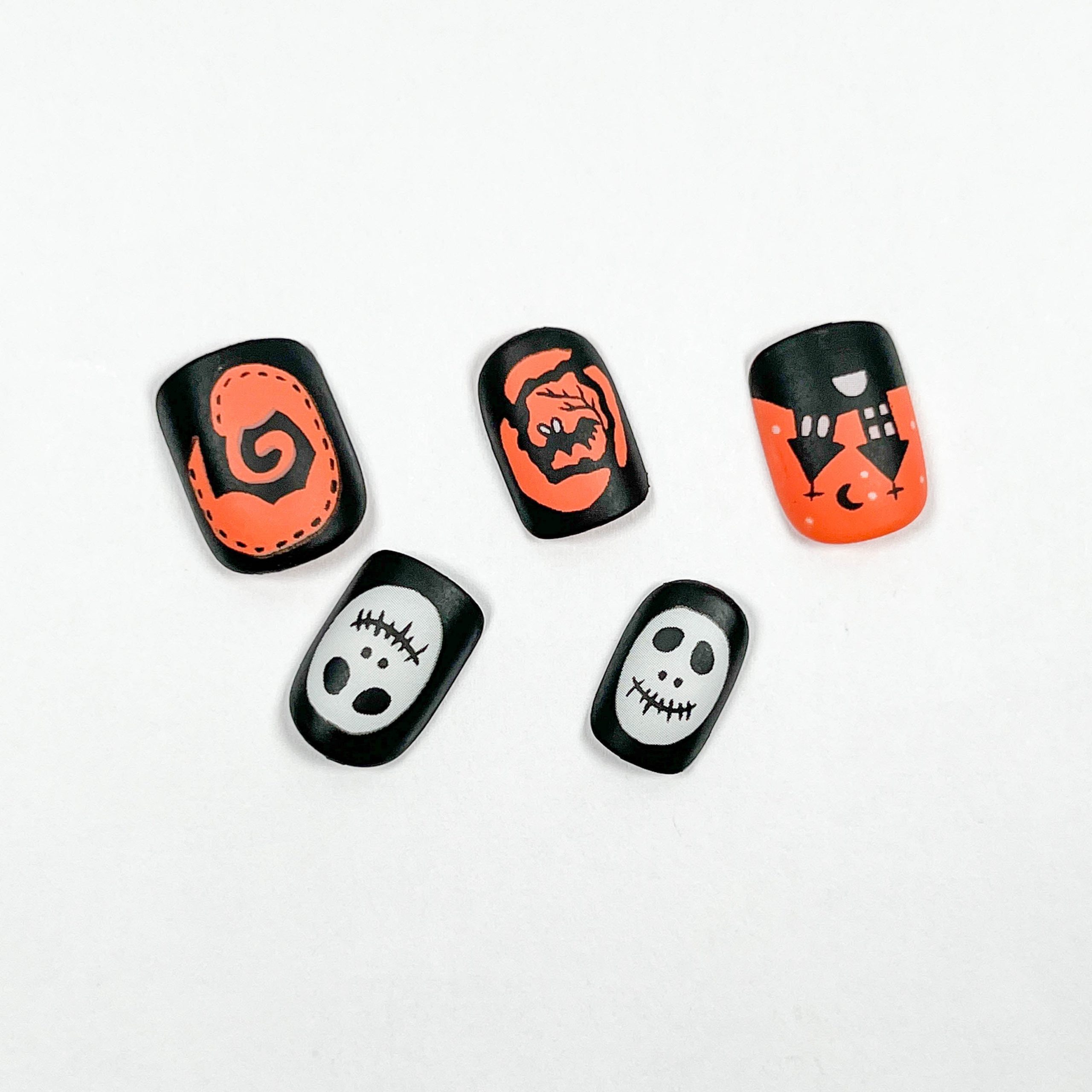 Orange Haunted House Press-on Nails