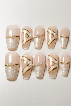 Pink Ballet Slipper press-on nails