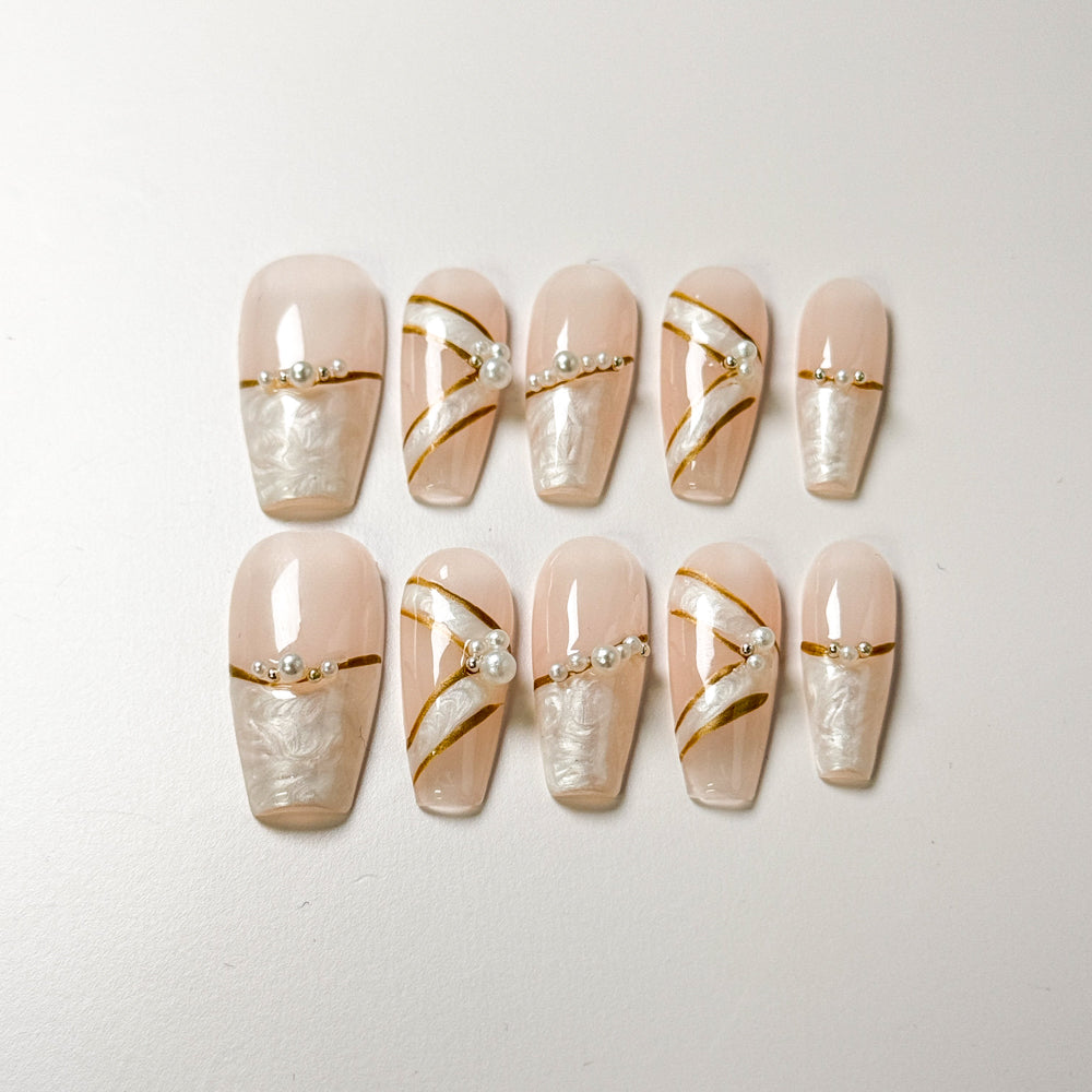 Pink Ballet Slipper press-on nails