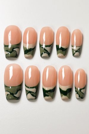 Camouflage French  Press-on Nails