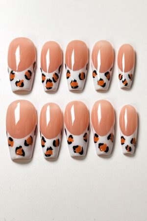 Leopard Print French Press on Nails