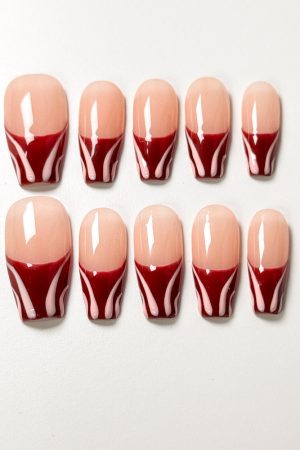 French Stripe Press on Nail