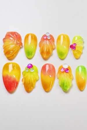Tropical Fruits Press on Nails
