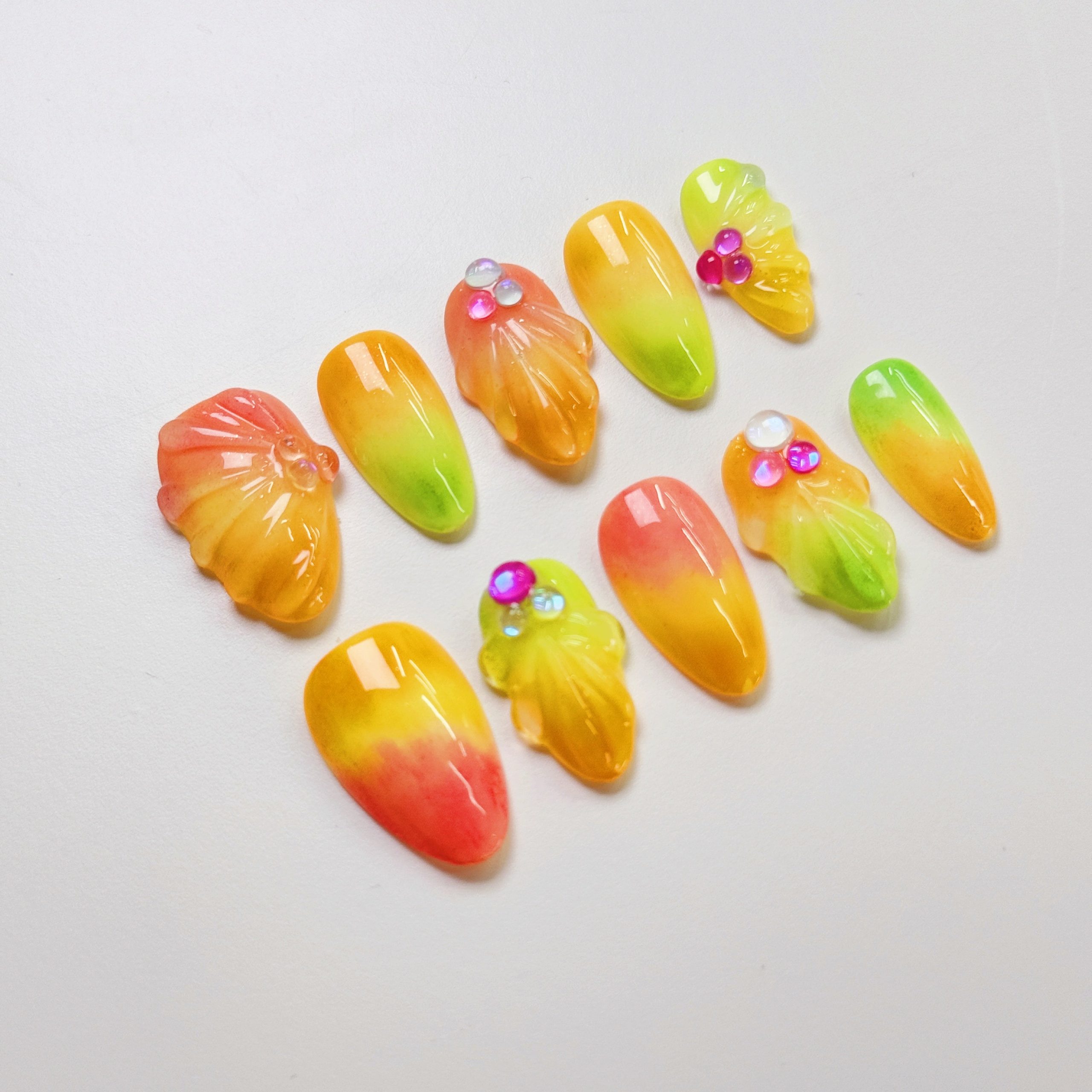 Tropical Fruits Press on Nails - Image 2