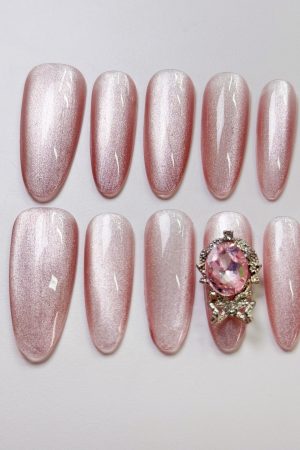 Purple Mist Gem Press on Nails