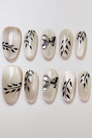 Branch Butterfly Press on Nails