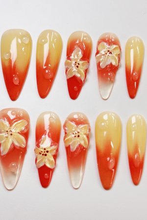 Sunset Bloom Press on Nails