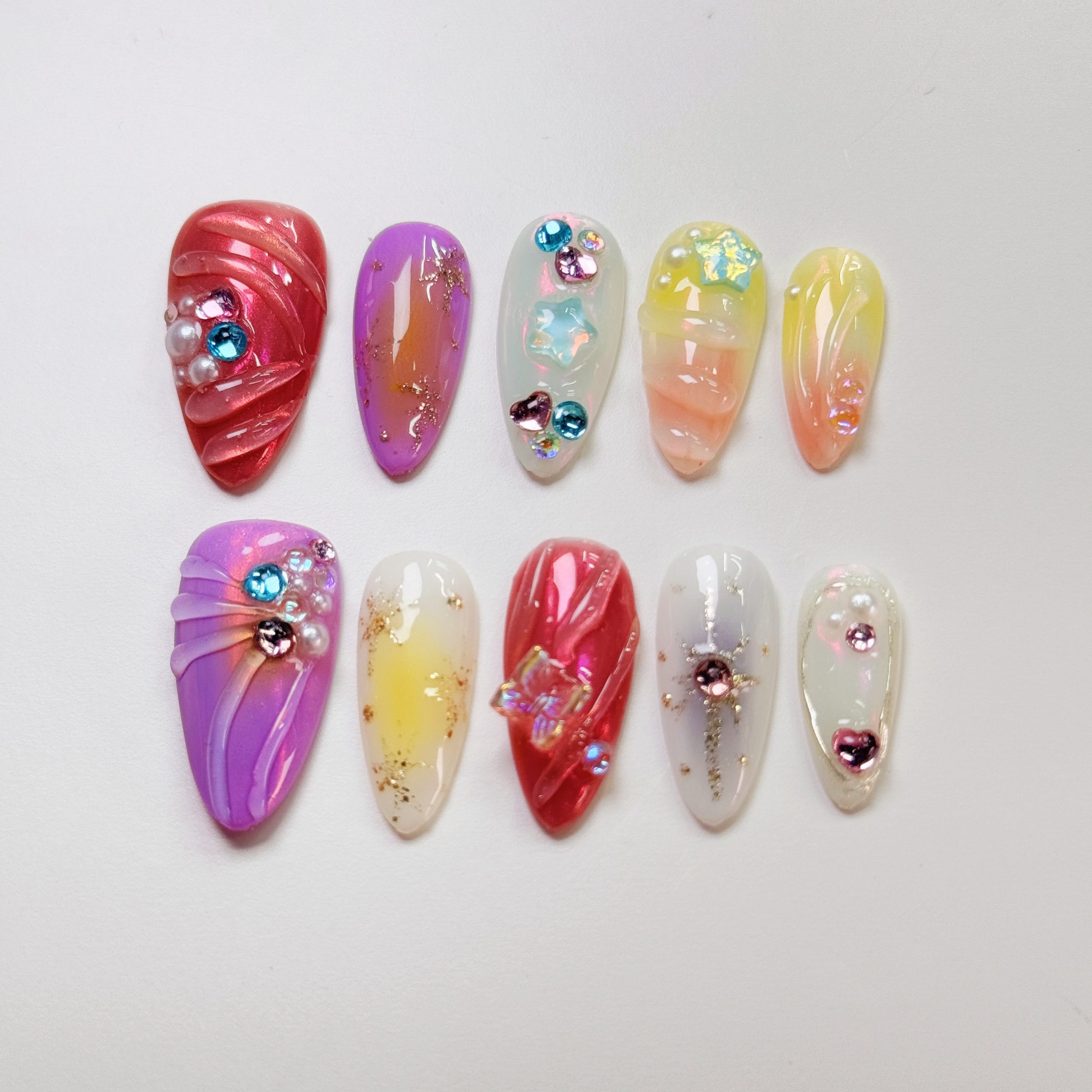 Dreamy Ocean Star Press on Nails