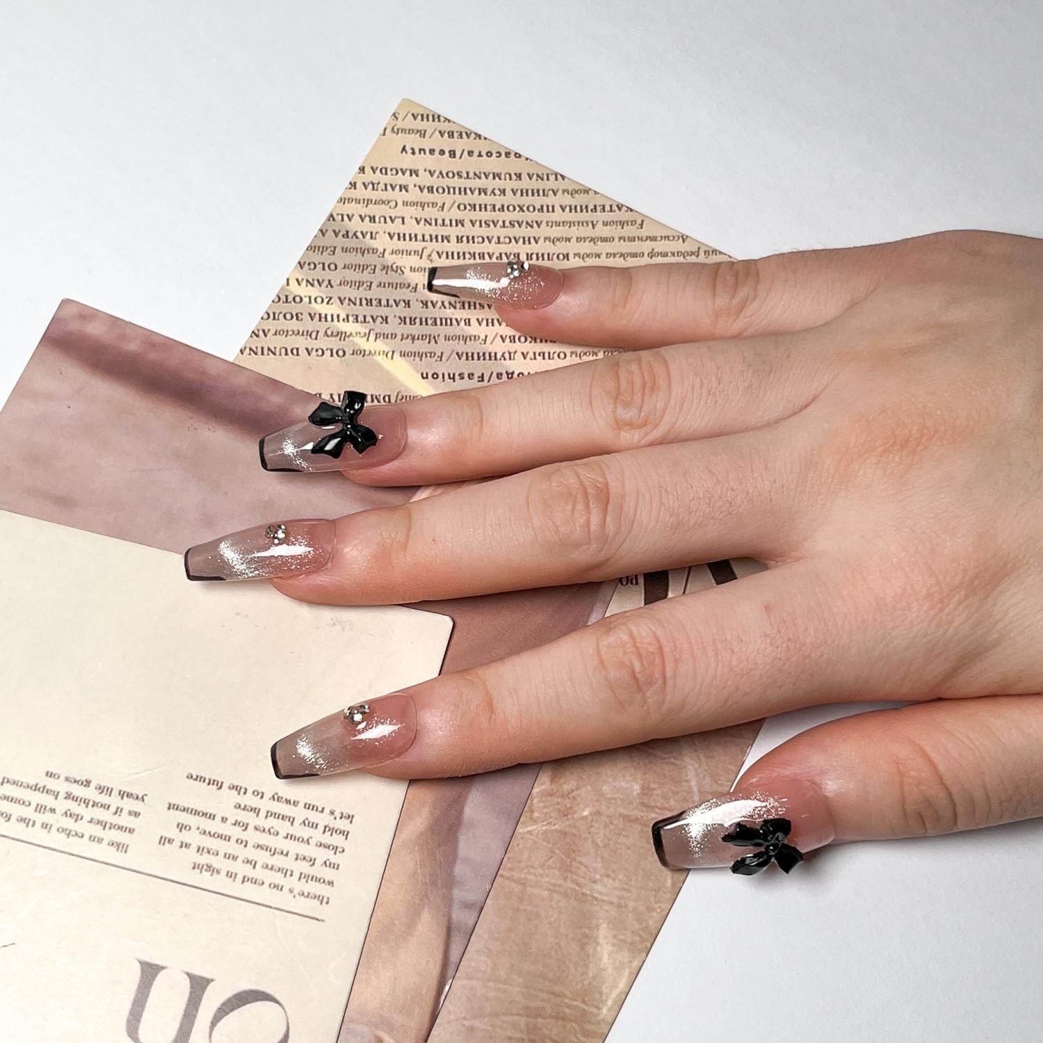 Sweet Black Bow Press on Nails - Image 6