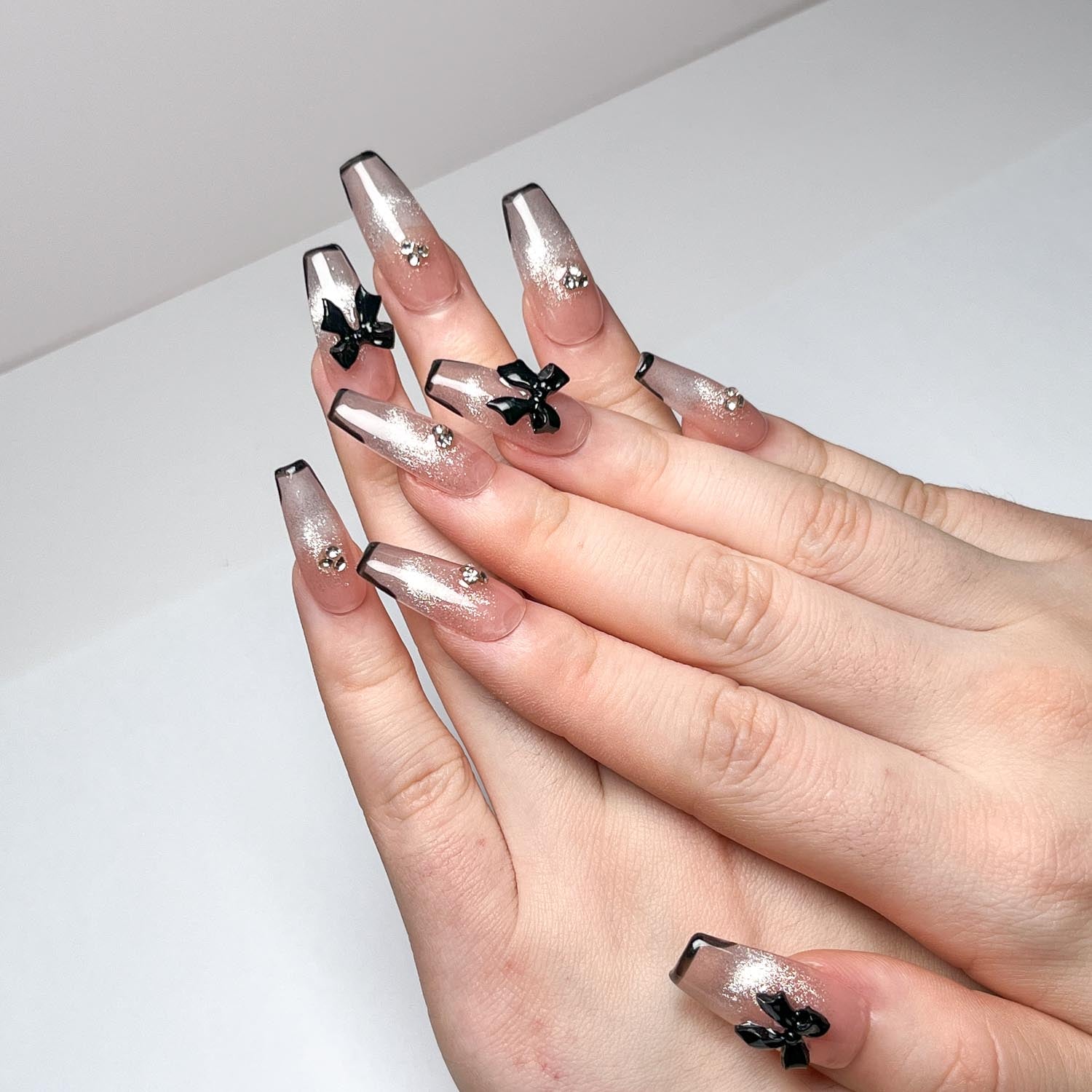 Sweet Black Bow Press on Nails - Image 7