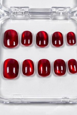 Burgundy Amber Press on Nails