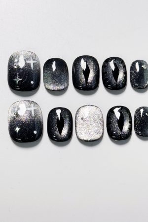 Dark Pupils Cat Eye Press on Nails