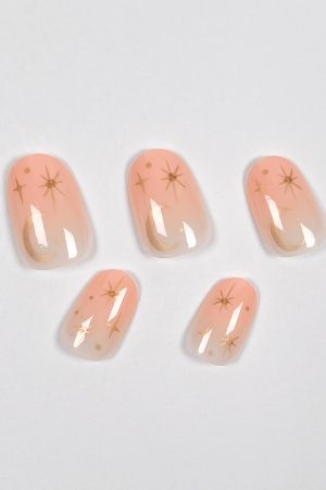 Stars and Moon Press on Nails