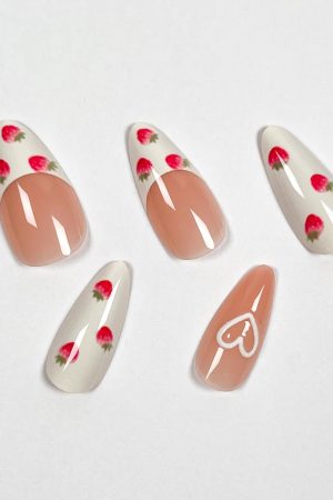 Strawberry French Press on Nails