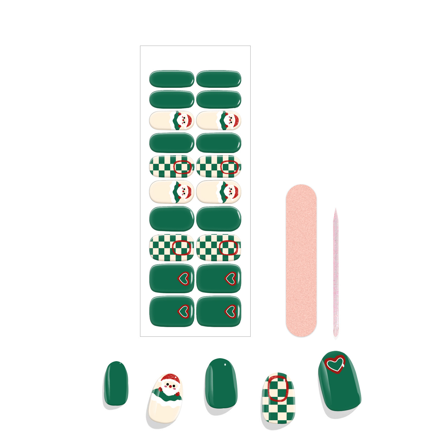 Christmas Green Plaid UV Nail Wraps