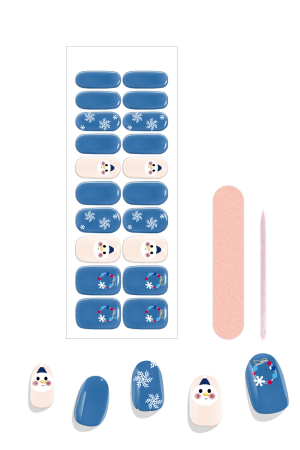Blue Snowflake UV Nail Wraps