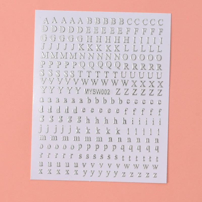 Wholesale 12-color Letter Fluorescent DIY Nail Decal Stickers - Image 3