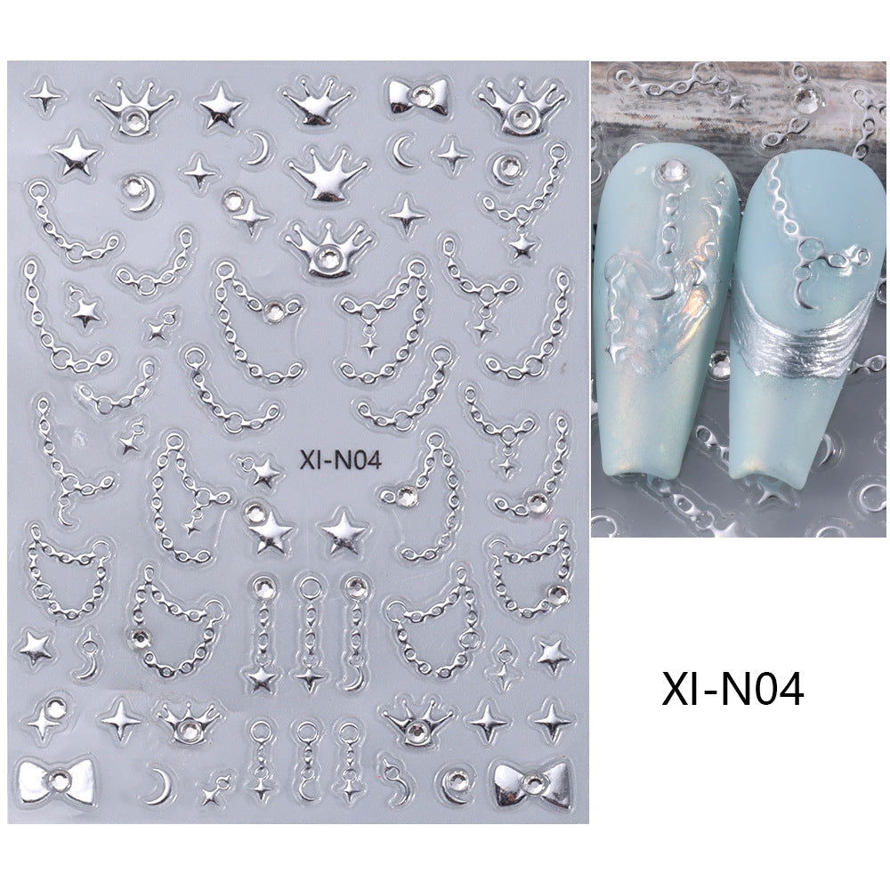 Half-circle Pearl French Heart Nail Stickers - Image 5
