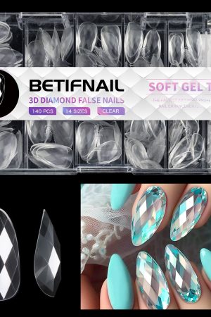 Wholesale 120PCS 3D Diamond Almond Irregular Nail Art Nail Tips