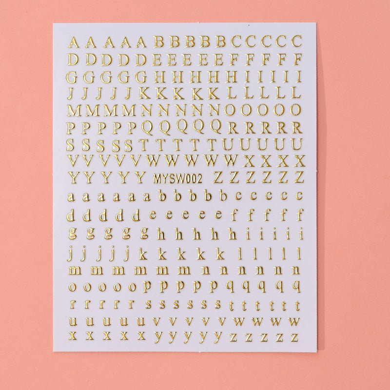 Wholesale 12-color Letter Fluorescent DIY Nail Decal Stickers - Image 4