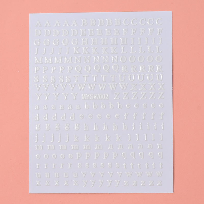 Wholesale 12-color Letter Fluorescent DIY Nail Decal Stickers - Image 5