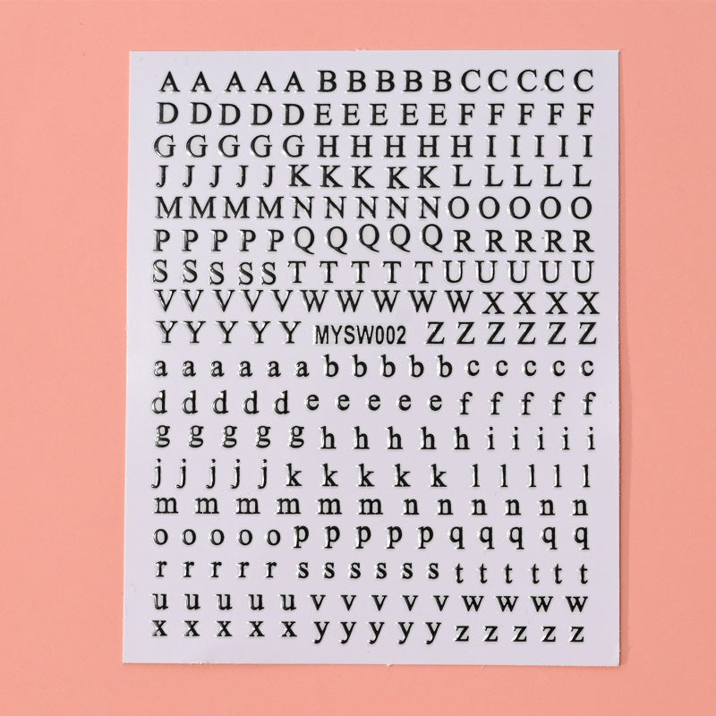 Wholesale 12-color Letter Fluorescent DIY Nail Decal Stickers - Image 6