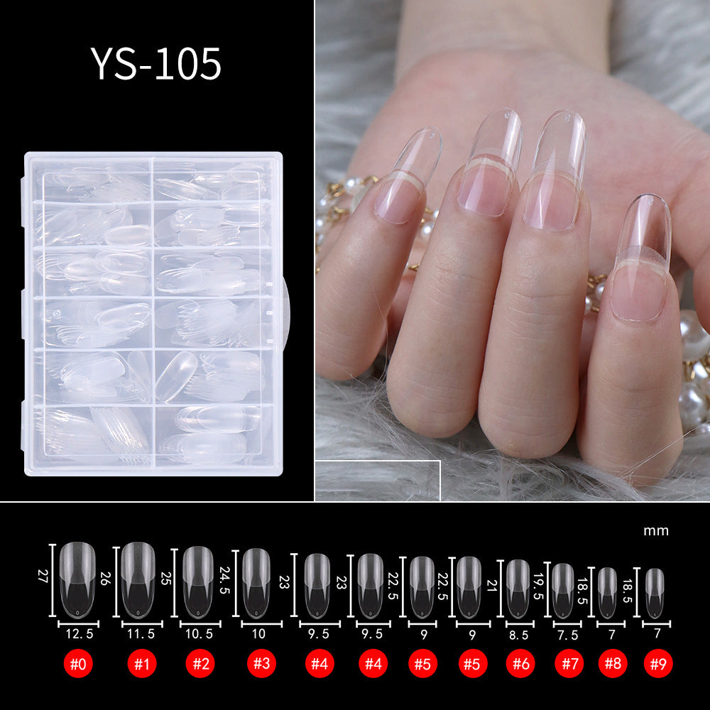 Stiletto Oval Shaped Full Cover Matte Soft Gel Nail Tips - Image 2