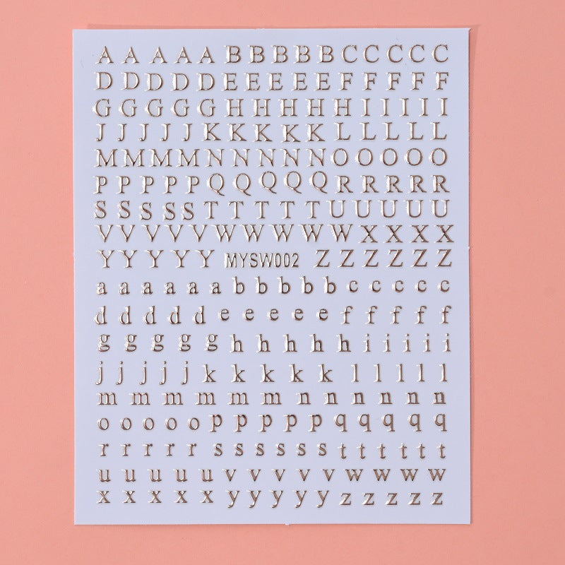 Wholesale 12-color Letter Fluorescent DIY Nail Decal Stickers - Image 7