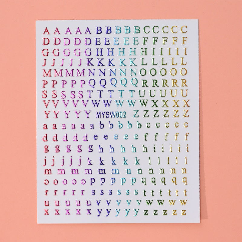 Wholesale 12-color Letter Fluorescent DIY Nail Decal Stickers - Image 8