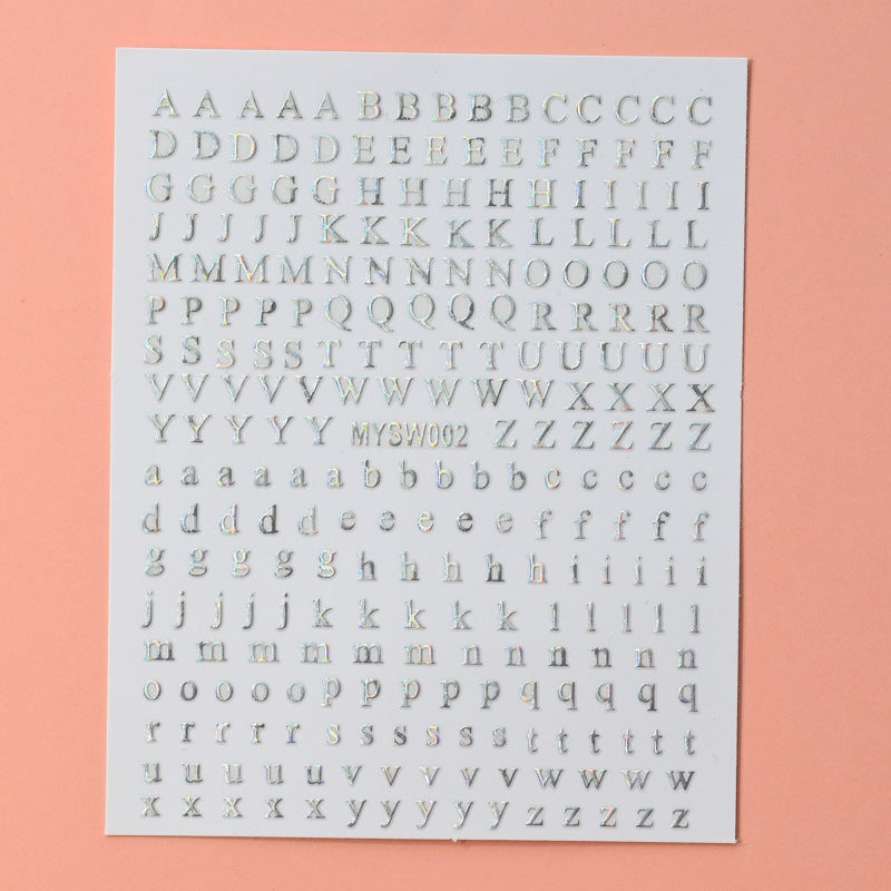 Wholesale 12-color Letter Fluorescent DIY Nail Decal Stickers - Image 9
