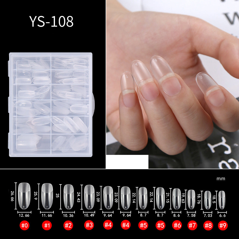 Stiletto Oval Shaped Full Cover Matte Soft Gel Nail Tips - Image 3