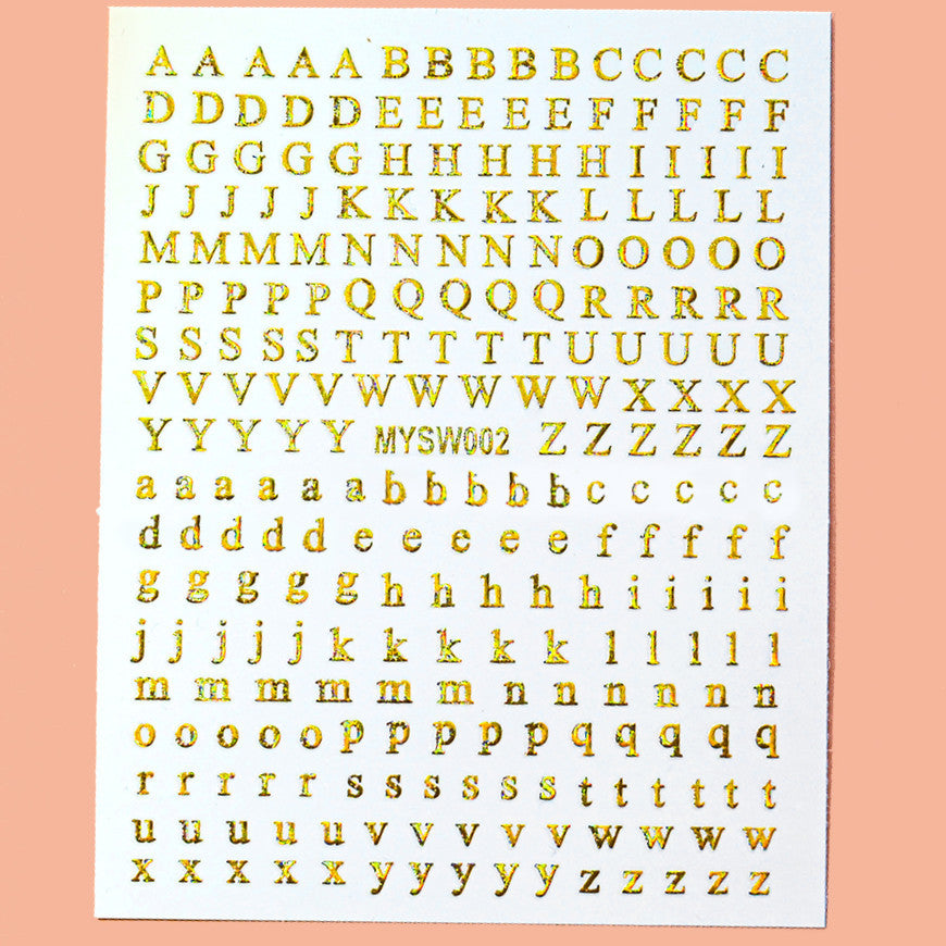 Wholesale 12-color Letter Fluorescent DIY Nail Decal Stickers - Image 10