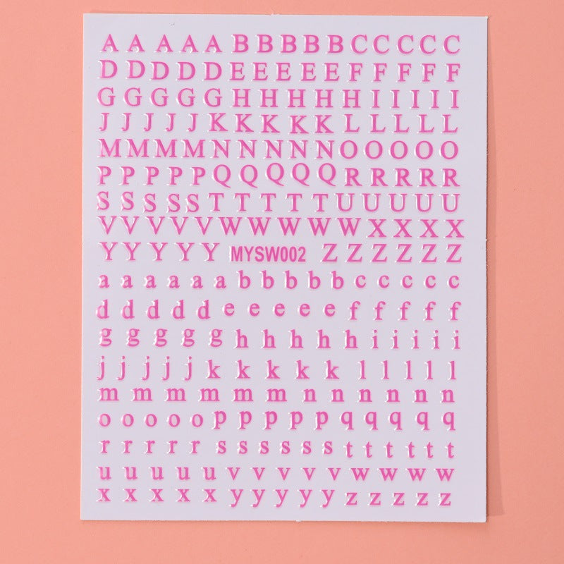 Wholesale 12-color Letter Fluorescent DIY Nail Decal Stickers - Image 11