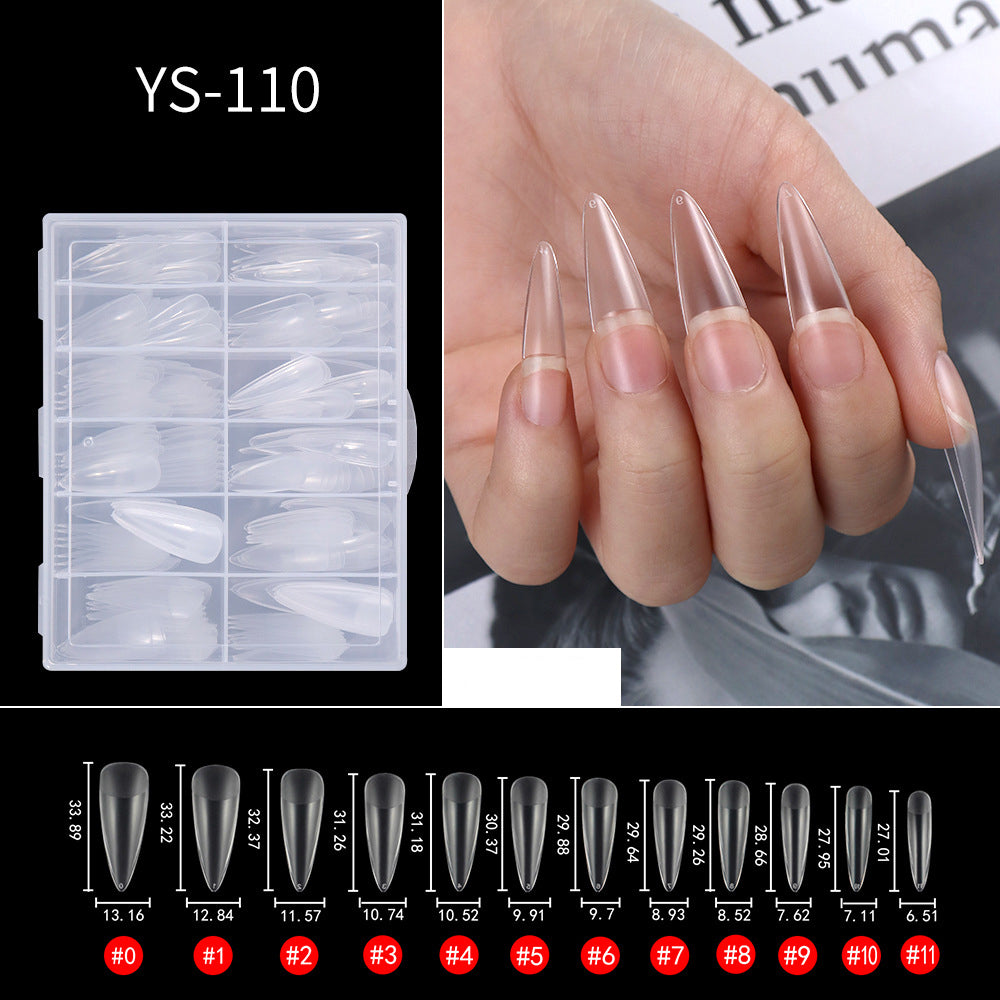 Stiletto Oval Shaped Full Cover Matte Soft Gel Nail Tips - Image 5