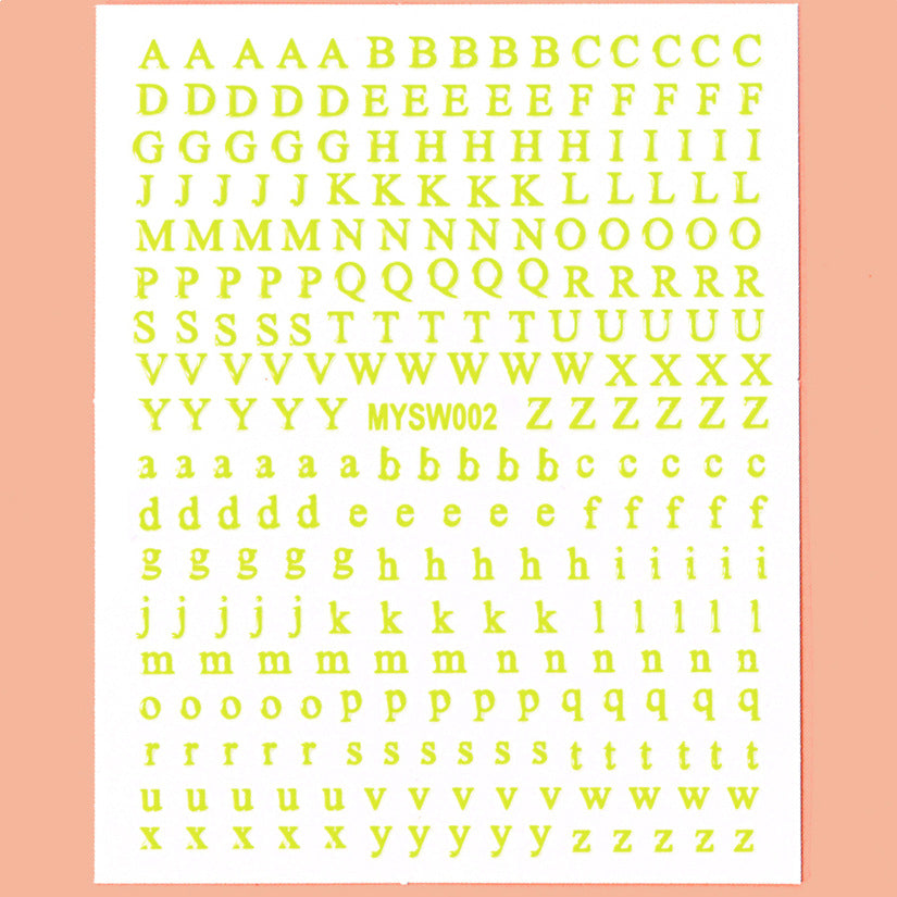 Wholesale 12-color Letter Fluorescent DIY Nail Decal Stickers - Image 13