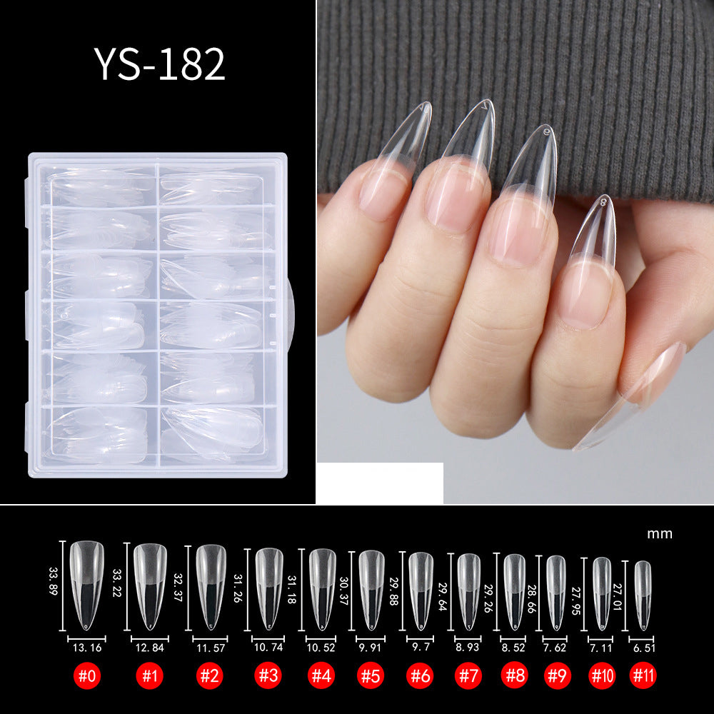 Stiletto Oval Shaped Full Cover Matte Soft Gel Nail Tips - Image 4