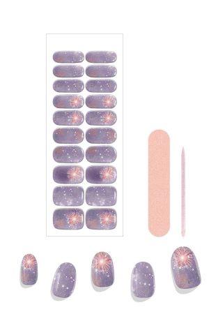 Purple Fireworks 20 Tips UV Nail Wraps