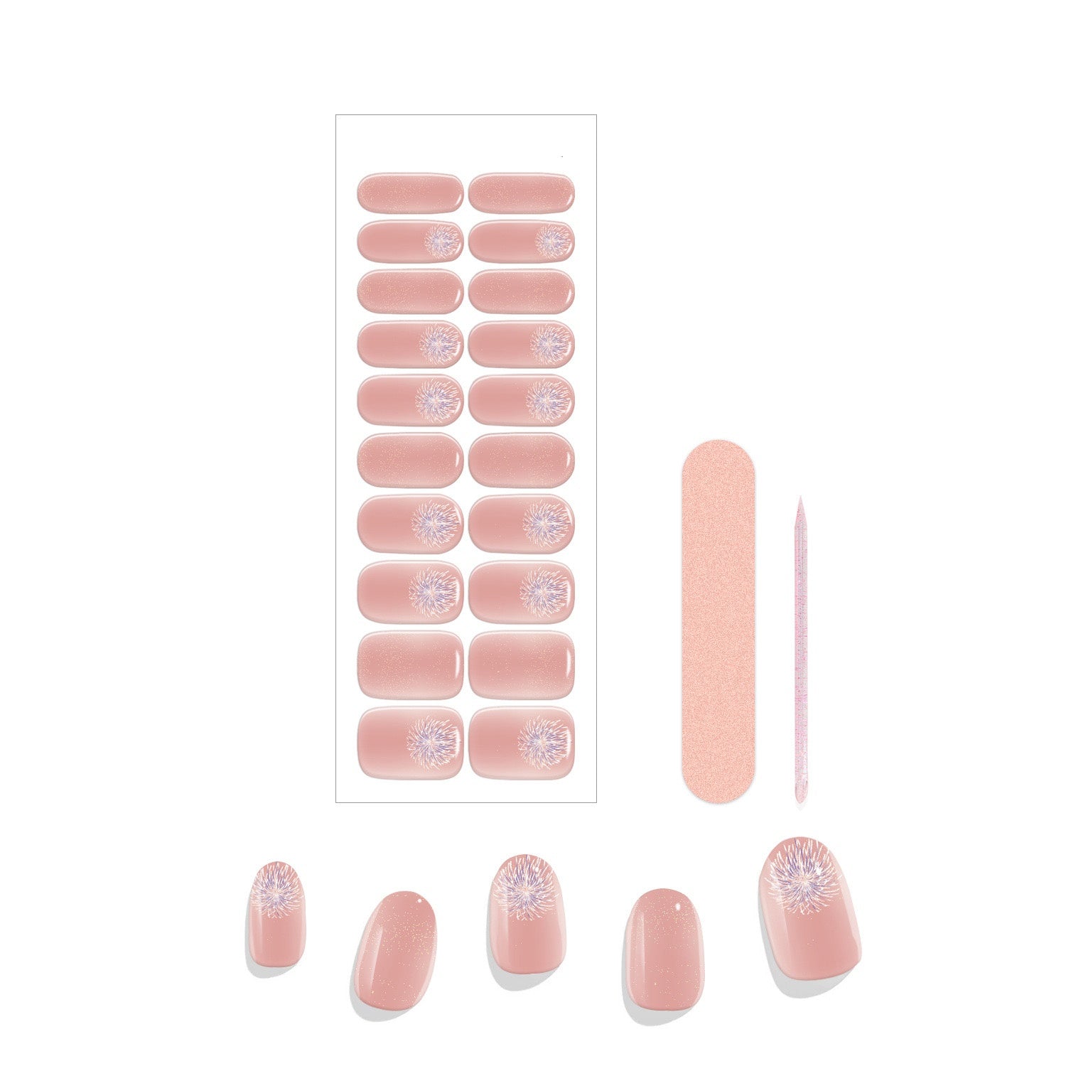 Pink Fireworks 20 Tips UV Nail Wraps